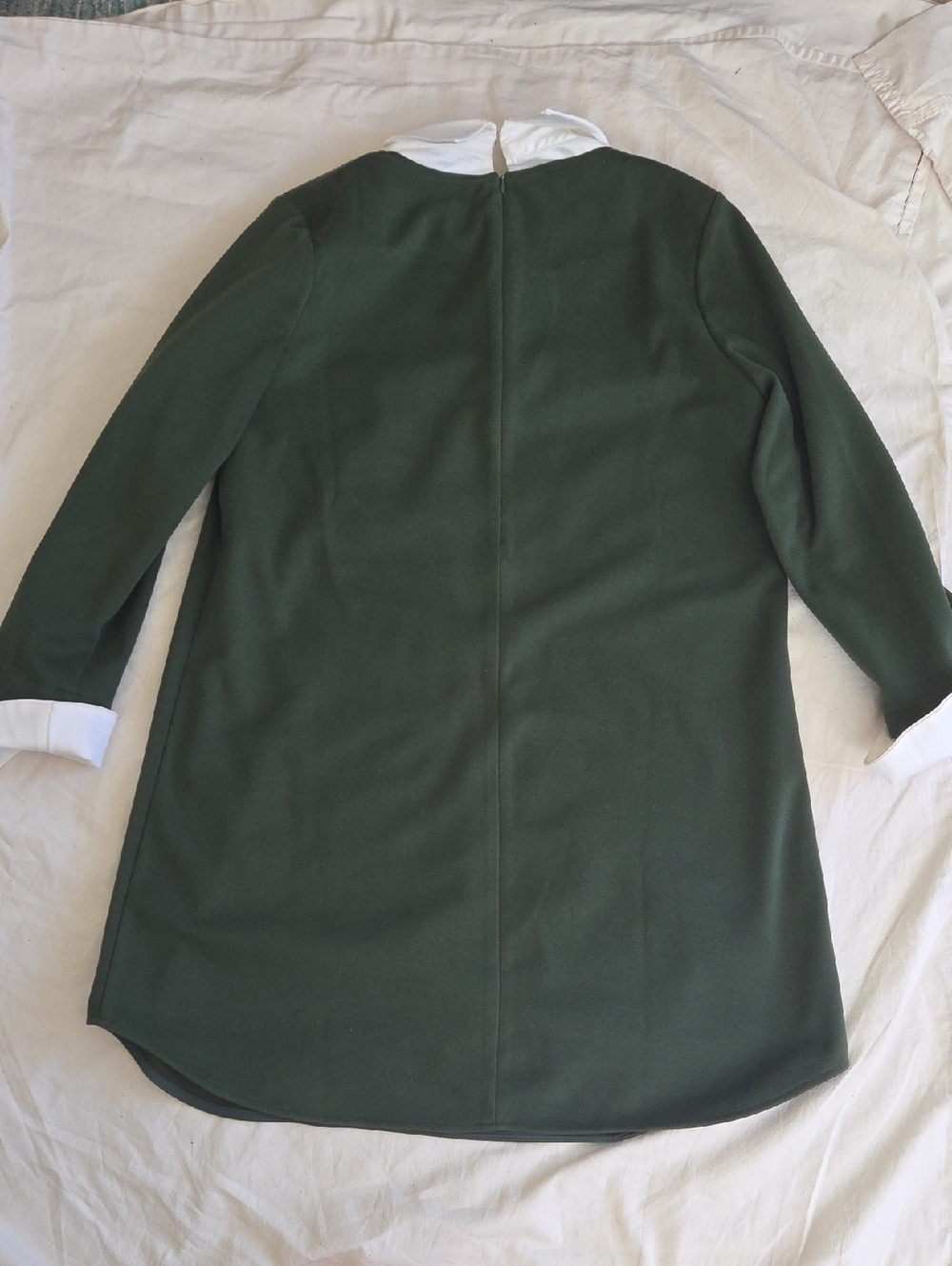 Tuckernuck English Ivy Dakotah Collared Hunter Green White Shirt Dress Large - Picture 8 of 10